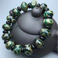 thumbnail image 2 of Tibetan Three Eye Dzi Bead Bracelet Abacus Beads Lucky Charm Adjustable Cord Spiritual Amulet Ethnic Style Unisex, 2 of 6