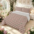 thumbnail image 2 of Manfei Modern Checkered King Size Comforter Sets,Geometric Check Comforters King Size,Red Green,Light Gray Reversible,3pcs,1 Comforter and 2 Pillowcases,3pcs,1 Comforter and 2 Pillowcases, 2 of 7