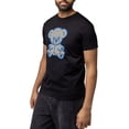 thumbnail image 3 of HEADS OR TAILS Rhinestone Studded Graphic Printed T-Shirt, Slim Fit Crewneck Tee for Men Women, Teddy Bear W/ Blue Outline, Black, Medium, 3 of 8