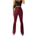 thumbnail image 4 of Luiryar Women's Juniors Corduroy Elastic High Waist Flare Leg Palazzo Long Pants Trousers, 4 of 6