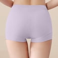 thumbnail image 5 of KHONTS Women's Seniors Plus Size Ribbed Panties Comfy Soft Seamless Full Coverage Boxer Brief High Waist Tummy Control Briefs Light Purple XXL, 5 of 9