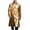 Gold, variant on Busydd Men's Leather Jacket Fashion Double Breasted Buttons Long Sleeve Trench Coat Casual Solid Color Long Jackets 2XL