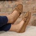 thumbnail image 6 of Minnetonka Women's Kilty Suede Hardsole Moccasin, Dusty Brown, 12 M US, 6 of 6