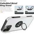 thumbnail image 2 of Shockproof Case for iPhone 15 Pro Max, [Embedded Finger Ring] Military Grade Phone Case Cover with Reinforced Metal Stand Kickstand [Support Magnetic Car Holder] for iPhone 15 6.7'', Silver, 2 of 14