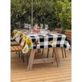 thumbnail image 3 of Outdoor Tablecloth with Umbrella Hole for Patio/Picnic/Party/Camping, Pig Sunflower Western Waterproof Table Cloth Rectangle Table Cover Washable, Rustic Daisy Black Buffalo Plaid (52"x 70"), 3 of 8