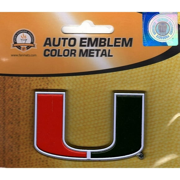 Miami Hurricanes 3-D Color Metal Auto Emblem