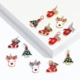 thumbnail image 3 of Pendientes esmaltados de la serie navideña, colgantes pequeños de alce y árbol de navidad, regalos hechos a mano, fabricación de joyas de Color dorado, 3 of 4