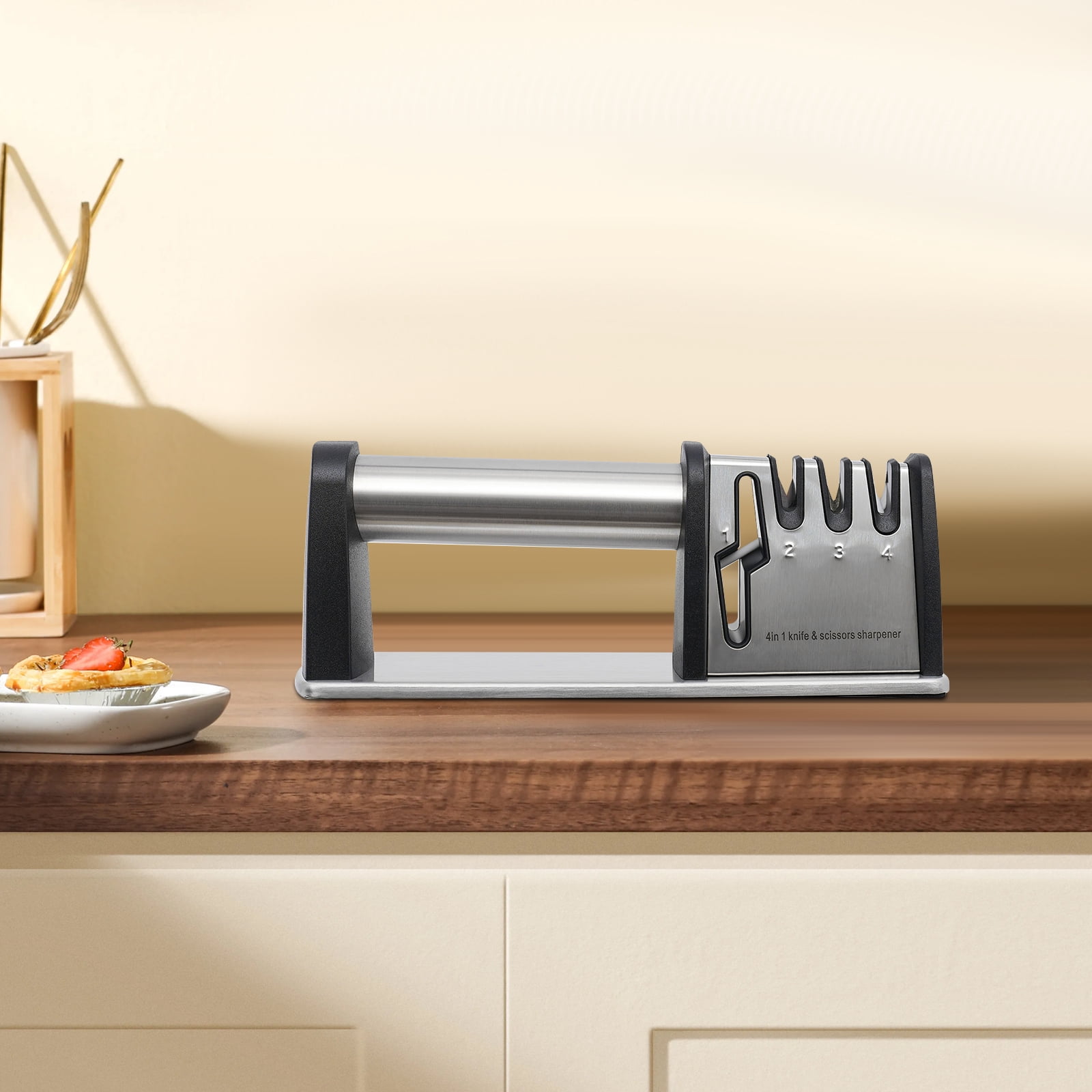 4-Stage Kitchen Knives and Scissors Sharpening Tools Manual Knife Sharpeners