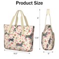 thumbnail image 3 of Tote Bag for Women - Schnauzer Dog and Flower Shoulder Bag - Large Utility Work Duffle Bag with Zipper Handbag for Travel, Work, Sprots, 3 of 5
