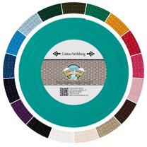 Country Brook Design - Teal Heavy Cotton Webbing with 20 Vibrant Color Options (1 Inch, 10 Yards)