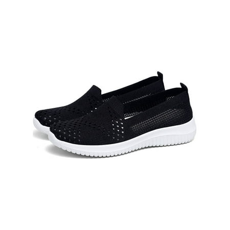 

Fangasis Women Walking Shoe Cozy Flats Slip-Ons Sneakers Yoga Non-slip Casual Shoes Black 9