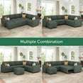 thumbnail image 6 of HONBAY 106.2” 7-Seat U-Shaped Corduroy Sectional Sleeper Sofa with Pull-Out Bed and Spacious Storage, Green, 6 of 7