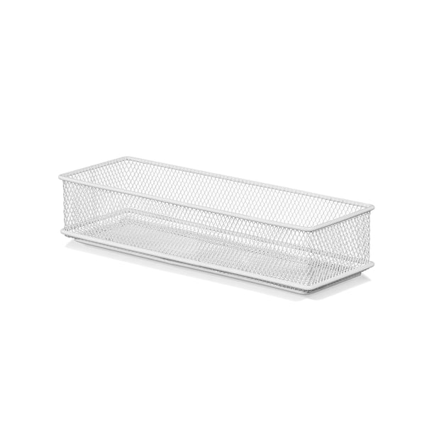 Ybm Home Cajonera De Malla Blanca Y Organizador De Estantes, Soporte Para Útiles Escolares, Cesta Organizadora De Escritorio De Oficina (1 3X9X2 Pulgadas)