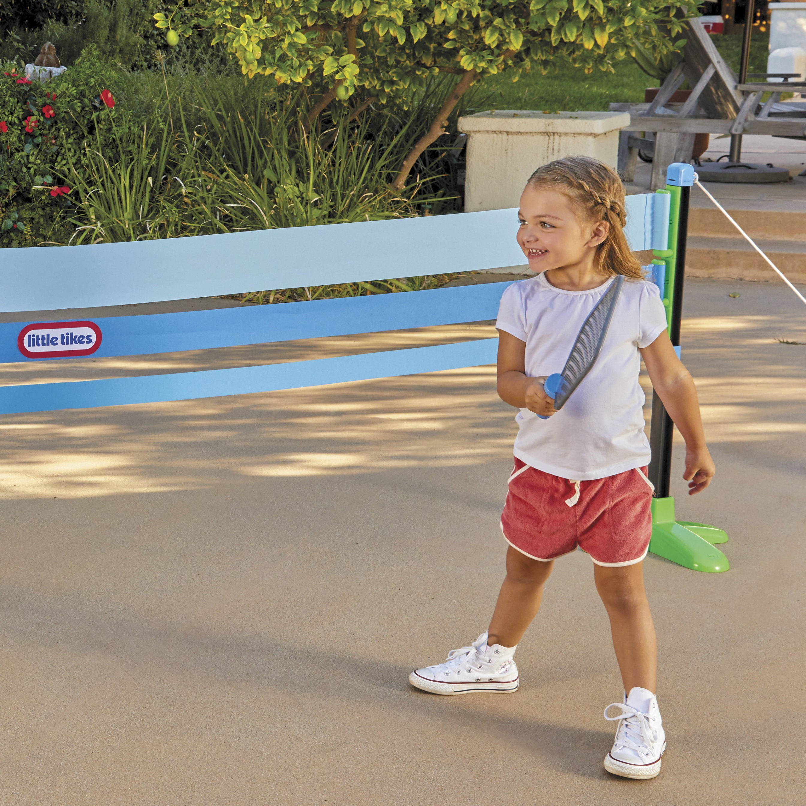 Little Tikes TotSports Pickleball Set, Includes 2 Paddles, 2 Balls, & Net, Ages 3+, Blue