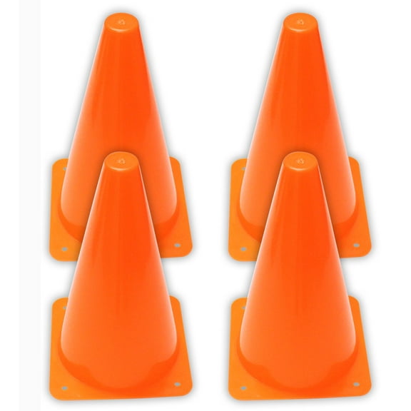 ToolUSA 4 Piece Set of 9 Inch Orange Slalom Cones - ST9P-4