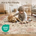 thumbnail image 4 of ODIKA Vintage Oriental Medallion With Distressed Floral Border And Scroll Motifs for Playroom, Bedroom, Reading Nook, Pet Friendly & Kids Safe Play, 4 of 7