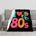 thumbnail image 1 of Couverture en Flanelle Confortable avec Design Vibrant des Années 80 - Douce Chaude Parfaite pour Canapé Lit Ou Chaise - Nostalgique & Amusant, 1 of 5
