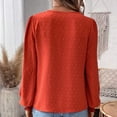 thumbnail image 4 of Ladies Fall Winter Fashion V-neck Lace Solid Color Long-sleeved Casual Tops, 100% Cotton Material, 5 Sizes Available, Stylish V-neck Design, For Daily Wear, Office & Travel, Soft Texture, Versatile, 4 of 6
