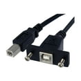 thumbnail image 1 of StarTech.com 1 ft Panel Mount USB Cable B to B - F/M - USB cable - USB Type B (F) to USB Type B (M) - USB 2.0 - 1 ft - molded, thumbscrews - black - USBPNLBFBM1 - USB cable - USB Type B (F) to USB Type B (M) - USB 2.0 - 1 ft - molded, thumbscrews - black - for P/N: USB2HAB10, USB2HAB15, USB2HAB30AC, USB2HAB50AC, USB2HAB6, USB2HABM1, USB2HABM6RA, 1 of 4