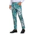 thumbnail image 5 of INSPIRE CHIC Floral Pants for Men's Pattern Trousers Straight Leg Flat Front Flower Printed Pants 38 Blue, 5 of 6