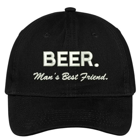 Trendy Apparel Shop Beer Man's Best Friend Embroidered Low Profile Soft Cotton Brushed Baseball