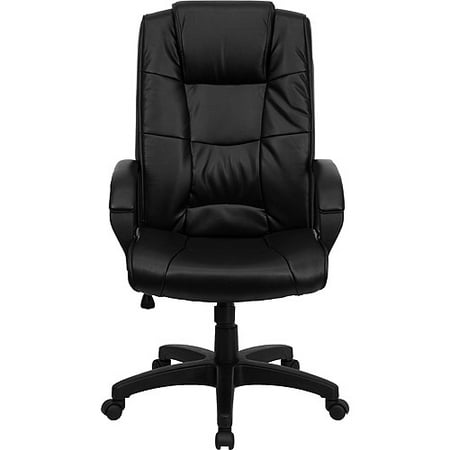 leather executive high-back office chair with lumbar support leather executive high-back office chair with lumbar support