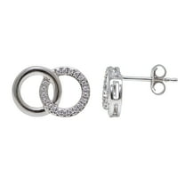 Silver 1/8ctw 925 Natural Diamond Earring