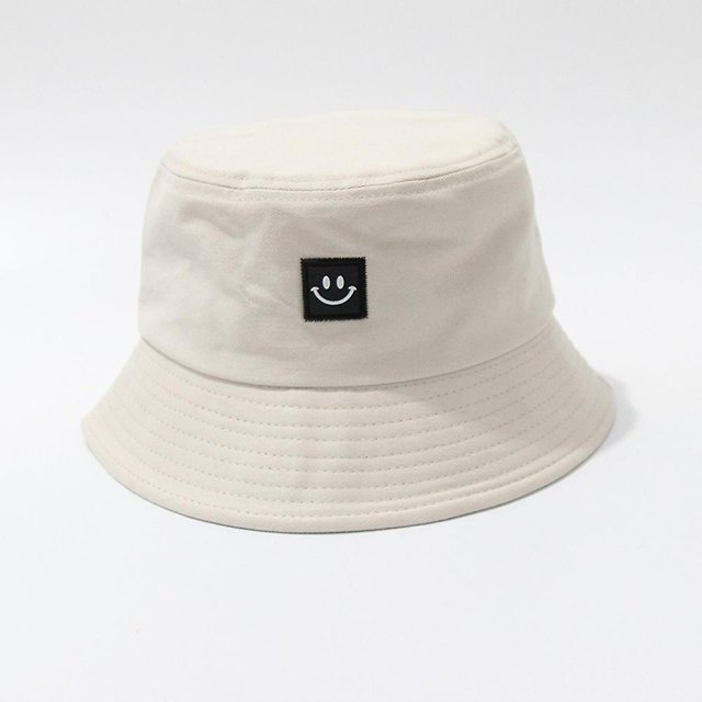 Cara sonriente cubo sombreros algodón pescador plegable parche gorra verano playa sombrero Unisex ZefeiWu 8390614054738