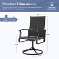 thumbnail image 7 of MRUAKA Patio Swivel Chairs Set of 2, Outdoor Dining Chairs All Weather Breathable Textilene Outdoor Swivel Chairs with Metal Rocking Frame for Lawn Garden Backyard Deck, Black, 7 of 7