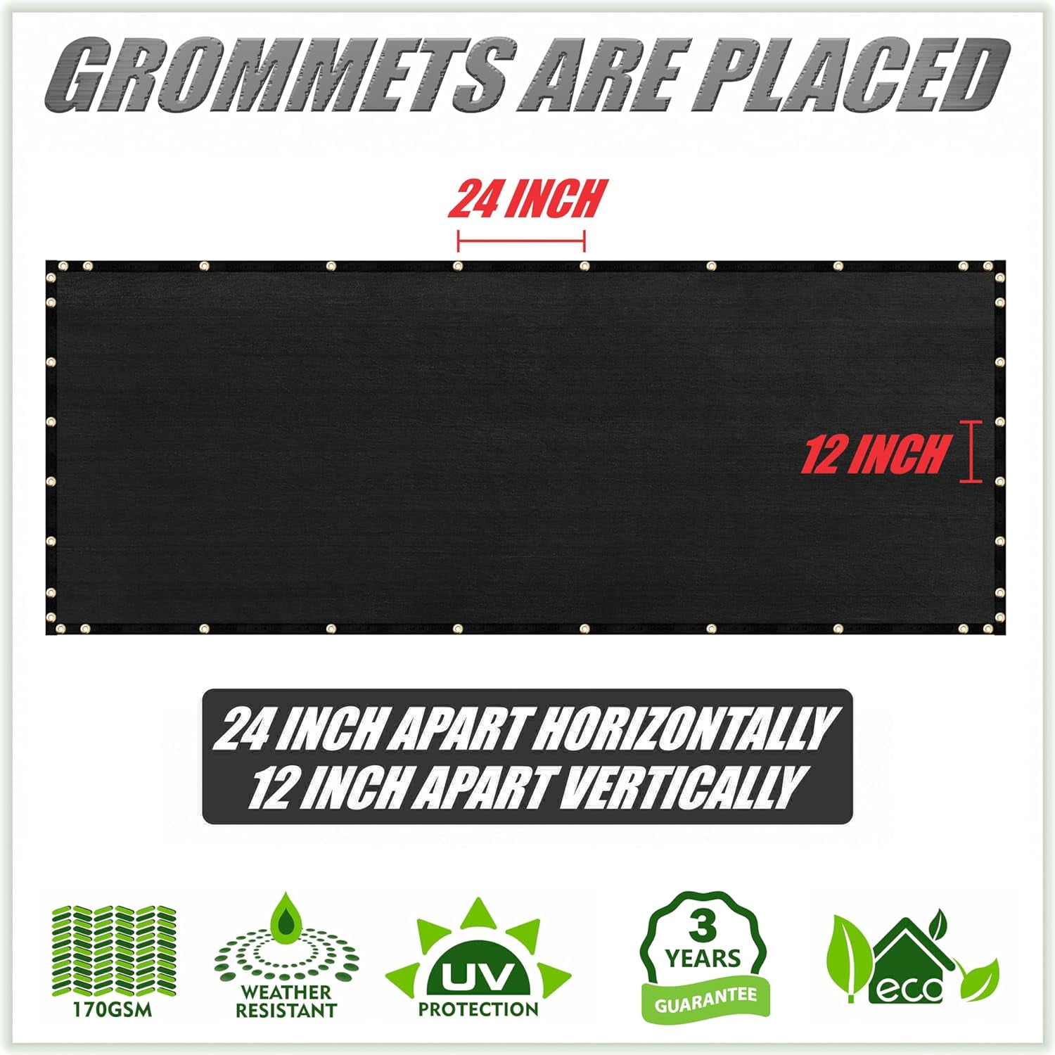 ColourTree 6' x 7' Black Fence Privacy Screen Windscreen Cover Shade Fabric Cloth, 90% Visibility Blockage, with Grommets, Heavy Duty Commercial Grade, Zip Ties Included - (We Make Custom Size)