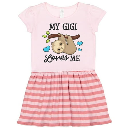 

Inktastic My Gigi Loves Me with Sloth and Hearts Gift Toddler Girl Dress