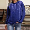 thumbnail image 2 of Camiseta de manga larga con estampado de cuello redondo suelto a la moda para mujer Pompotops gfhjh10954, 2 of 5