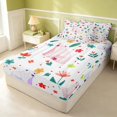 thumbnail image 3 of Erosebridal Cute Polar Bear Zipper Full Size Comforter Sets with Fitted Sheet and 2 Pillowcases, Cartoon Floral Animal Zipper Bedding Set, Pink Reversible, White Pink, Pink Reversible, 3 of 7