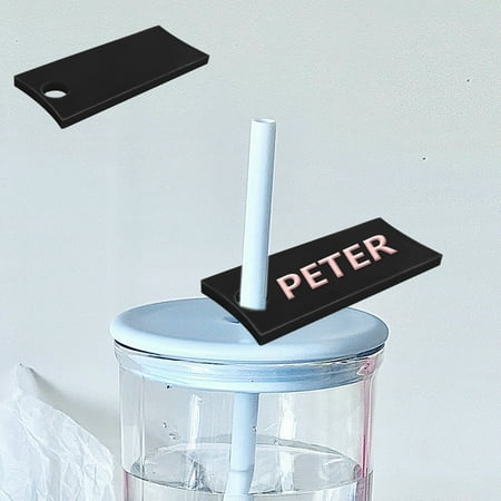 

Jienlioq Water Bottle for School DIY Personalized Name Tag Silica Gel Nameplate For Cup Tumbler Lid Topper Cup Accessories Gift For Friend Family DIY Water Cup Distinction Decoration