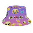 thumbnail image 1 of Emoji Sombrero bucket para adultos, gorra de protección solar, sombrero de pescador plegable para viajes al aire libre, pesca y actividades de verano, 1 of 6