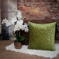thumbnail image 3 of Parkland Collection Sora Transitional Quilted Olive Throw Pillow, 3 of 7
