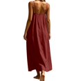 thumbnail image 5 of JIAYUE Women's Backless Dress Summer Casual Sleeveless Solid Color Spaghetti Strap Crew Neck Dresses Relaxed Fit Lightweight Home Everyday Comfortable Soft Wear, 5 of 9