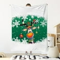 thumbnail image 2 of Blanket Fleece Flanel Throw, Christmas Elk Microfiber Soft Lightweight Blanket for Bed, Sofa, Xmas Snowflake Winter Holiday New Years All Season Warm Decorative Accent Machine Washable, 60" x 80", 2 of 5