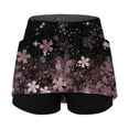 thumbnail image 5 of Women Tennis Skirt Golf Skorts Built-In Floral Printed Ruffle Shorts Stretchy Comfy Dailywear Athletic Skorts Skirts for Women,Purple,4XL, 5 of 6