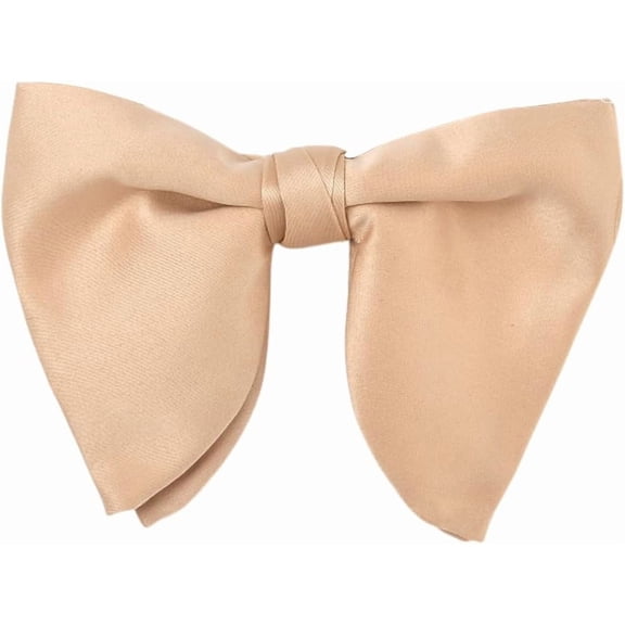 Champagne Tie Oversized Ties Satin Silk Soft Smooth Long Tail Adjustable Pre Tied Plain Formal Bowties for Tuxedo Banquets Party Wedding Graduation Wear Adults Gift Clothes Supplies