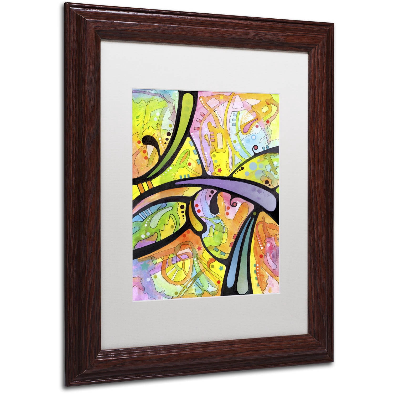 Trademark Fine Art "Abstract" Canvas Art by Dean Russo, White Matte, Wood Frame