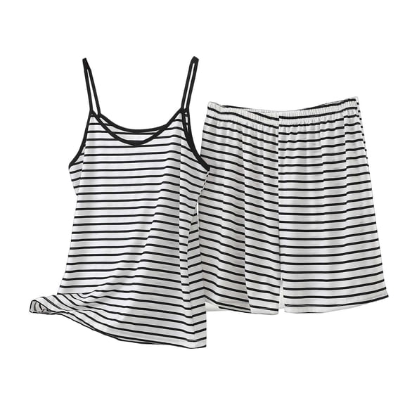 HomeGardon Two Piece Sets for Women Fashion Sleeveless V Neck Short Casual Pullover Comfy Set