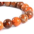 thumbnail image 2 of Orange Sea Sediment Jasper Gemstone 8mm Round Beads Stretch Bracelet 7 Inch Unisex, 2 of 3