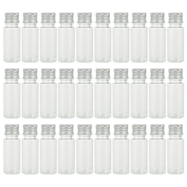 EeaseMX 30pcs Tornillo vacío tapas de aluminio Botellas de plástico Botellas de plástico transparentes con tapas