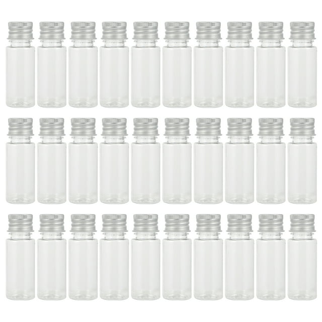 Miangastore 30pcs Aluminum Caps Plastic Bottles Empty Transparent Plastic Bottles with Lids