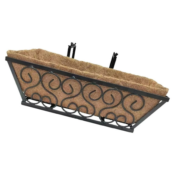 Durability Wrought Iron Hanging Planter Basket Vintage Outdoor Hanging Flower Pots for Gardens Display