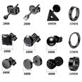 thumbnail image 2 of Simple and personalized stainless steel earrings. Black earrings set., 2 of 5