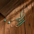 thumbnail image 6 of Elegant Turquoise Beaded Necklace with Adjustable Chain Multi Layered Clavicle Chain Stylish Neckchain for Parties, 6 of 8