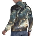 thumbnail image 6 of Kdxio Space White Horse Print Mens Casual Hooded Collar Drawstring Hoodies Pullover Sweatshirts Casual Long Sleeve Shirts-4X-Large, 6 of 7