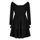 thumbnail image 5 of Vestido de noche con volantes de manga larga de color sólido con escote en V profundo elegante y sexy a la moda para mujer Fridja  NMB4595, 5 of 5